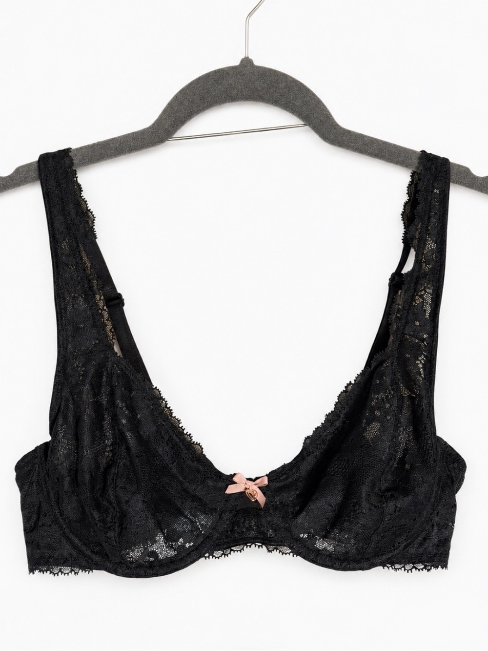 Victoria’s Secret Body By Victoria Black Lace Unlined Demi Bra 34C - Picture 2 of 8